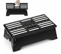 QWORK® Marchepied Pliant Portable, Marchepied léger et antidérapant pour Salle de Bain, Cuisine, SUV et VR, Noir,38 * 22 * 13cm