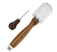 QWORK Marteau de sculpture en cuir + poinçon à gratter Outil pour poinçonner le cuir ou faire soi-même