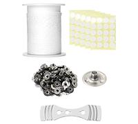 QWORK® Mèches de Bougie 61M, avec 100 Bases en métal, 100 Autocollants, 1 Support Fixe de mèche, pour la Fabrication de Bougies à bricoler soi-même