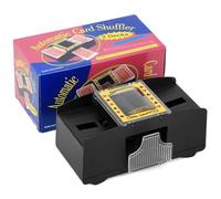 QWORK® Mélangeur Automatique 2 Jeux, Machine de mélange de Cartes, Fonctionne sur Piles avec Fonction Anti-triche, Piles Non incluses