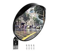 QWORK Miroir Convexe avec Support, Miroir de Sécurité pour Allées, Sortie Garage (Ø30cm)