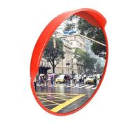 QWORK® Miroir convexe, miroir routier pour allées, entrepôts, garages, Ø60 cm, courbure de 270°, avec accessoires de montage