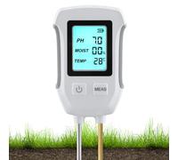 QWORK® Misuratore Del Suolo 3 in 1 - pH, umidità e temperatura - Display LCD retroilluminato - Doppia sonda per giardinaggio e piante in vasoa