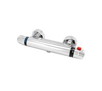 QWORK mitigeur douche thermostatique, sortie de vanne G1/2 ", gauche chaude droite froide, mitigeur de douche en laiton, contrôle de température constant pour salle de bain
