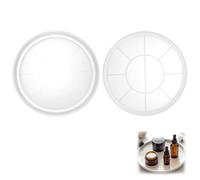 QWORK® Moule en silicone plateau rond, 22,5 cm moule en silicone bricolage polyvalent, pour sous-verres, assiettes à bijoux et plus encore