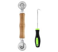 QWORK® Outil d'installation de moustiquaire, crochet rétracteur cannelé, rouleau de joint de roue double