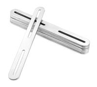 QWORK® Pack de 10 connecteurs plats en inox, 215 x 24 mm, épaisseur : 2.9 mm, à utiliser pour la fixation de meubles.