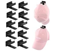 QWORK® Pack de 12 porte-casquettes autocollants, porte-chapeaux pour murs et portes - aucun perçage requis