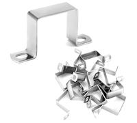 QWORK® Pack de 12 supports de connecteur en forme de U 43x46 mm - Collier de serrage carré en acier inoxydable 304 pour canal de support, profil en U, tuyaux carrés