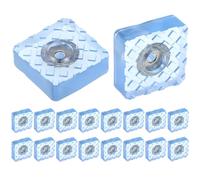 QWORK® Pack de 18 Pieds carrés en Caoutchouc vissables 30x30x10 mm, tampons en Caoutchouc antidérapants avec vis pour Meubles et sols - Transparent