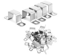 QWORK® Pack de 20 supports de connecteur en forme de U 28 x 31 mm - Collier de serrage carré en acier inoxydable 304 pour canal de support, profil en U, tuyaux carrés