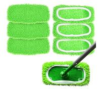 QWORK® Packs de 6 Lingettes Réutilisables en Microfibre et Chenille - Compatible avec Swiffer Sweeper - Tampon à Vadrouille Rechange