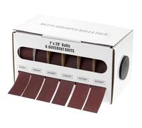 QWORK® Papier de verre rouleau, 6 rouleaux 2,5CM X 6M papier abrasif, granulométrie 80/150/240/320/400/600, pour métal, bois