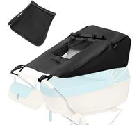QWORK® Pare-Soleil Universel pour Poussette, Pare-Soleil Noire avec Fenêtre de Visibilité, pour Poussette et Buggy