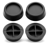 QWORK® Patins Anti-Vibrations en Caoutchouc Noir pour Machine à Laver et Sèche-Linge - Amortisseur de Bruit et Protection du Sol - Support Antidérapant Universel pour Lave-Linge et Meubles - Lot de 4