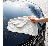 QWORK® Peau de Chamois Auto, 50×40 cm Absorbant et réutilisable, Chiffon pour fenêtres, Tissu de Nettoyage Automobile