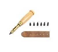 QWORK® Perforatrice cuir, 6 tailles de 1.5mm, 2mm, 2.5mm, 3mm, 3.5mm, 4mm, Kit de poinçonnage manuel, pour la couture du cuir, et des loisirs créatifs