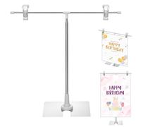 QWORK® petit présentoir d'information pour affiches en acier inoxydable, réglable en hauteur (29-94 cm), pour formats A3/A4, idéal pour les mariages, les menus et le commerce de détail
