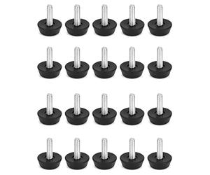 QWORK® Pied De Nivellement pour Mobilier, Pied De Table Reglable, Installés sous Les Pieds des Meubles, M6x20mm, 20 Pièces