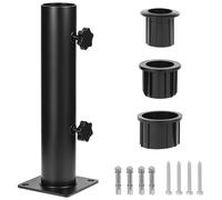 QWORK® Pied Parasol réglable, Tube pour Pied de Parasol avec 3 Anneaux réducteurs en PVC (32/38/48 mm), pour sols en béton, Dalles de Ciment, sols en Bois