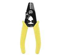 QWORK® Pince à dénuder en fibre optique à trois trous avec poignée en PVC pour dénuder les fibres,15.2 cm de long
