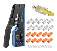 QWORK® Pince à sertir RJ45, Pince à Sertir avec Connecteur et Veste, pour Connecteur Réseau CAT5 à CAT7