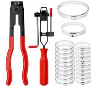 QWORK® pince collier cardan, pince collier de serrage, kit d'outils de cerclage avec 20 colliers de serrage en acier inoxydable 304