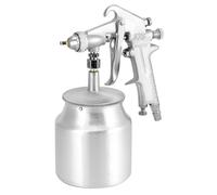 QWORK® Pistolet à Peinture, Pistolet à Peinture avec Godet d'écoulement, Volume 600 ML, buse de pulvérisation Ø 1.5 mm, pour travaux de Peinture