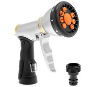 QWORK® Pistolet de jardin haute pression,embout tuyau arrosage métal avec 9 fonctions, pour l'arrosage et le lavage de voitures