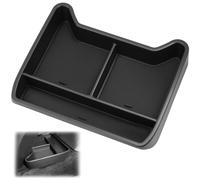 QWORK® Plateau de boîte de rangement pour console centrale inférieure compatible avec V W ID4.X/Crozz 2021-2024, plastique ABS avec tapis en caoutchouc