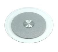 QWORK® Plateau de Service Rotatif Lazy Susan en Verre Trempé, Plateau Tournant Pivotant, 50 cm