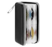 QWORK® Pochette CD 80 Disques - Boîtier de Rangement Rigide Antichoc pour Voiture, Maison & Voyage - Sac de Transport Organiseur Portable Anti-Rayures pour Films, Musique, Bleu
