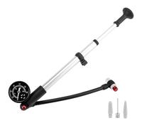 QWORK® Pompe à Chocs Haute Pression VTT (300 PSI Max) avec Valve sans Perte et Jauge de Précision - pour Fourche et Suspension Arrière