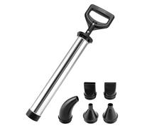 QWORK® Pompe à mortier en acier inoxydable, pistolet à joint avec 5 buses, Pistolet à coulis manuelle, pour mortier
