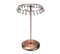 QWORK® Porte-bijoux en métal rotatif à 23 crochets - Support amovible pour colliers, bracelets, boucles d'oreilles et bagues (env. 34,8 x 20,5 cm)
