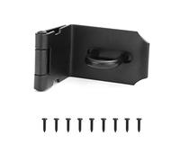 QWORK Porte Fermoir Verrou de Porte, Porte Moraillon à 90 degrés, pour portes et fenêtres, acier inoxydable noir mat