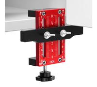 QWORK® Positionneur d'installation de porte d'armoire, alliage d'aluminium, plage réglable de 0 à 60 mm, gabarit de montage de porte d'armoire