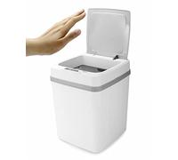 QWORK® Poubelle Automatique avec Couvercle, Anti Odeur, Fermeture Amortie, 12 L, Blanc