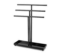 QWORK® Présentoir à Bijoux à 3 Niveaux, Organisateur de Porte-Bijoux en Métal pour Montres, Colliers, Bracelets, Bagues, Boucles d'Oreilles, Lunettes de Soleil et Accessoires