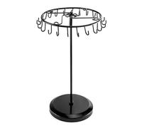 QWORK® Présentoir à Bijoux Rotatif avec 23 Crochets, Porte Bijoux pour Collier, Bracelets, Montre, Bagues et Boucles d'Oreilles (Noir)