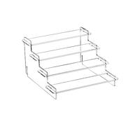 QWORK® Présentoir Acrylique à 4 Niveaux, Présentoir Transparent pour Cupcake, Parfum, Bijoux, Figurines, Épices (20 x 20 x12 cm)