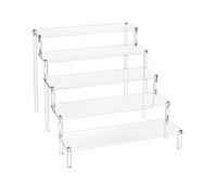 QWORK® Présentoir Acrylique à 5 Niveaux, 4mm d'épaisseur, 32x30x24cm - Présentoir Acrylique Transparent pour Figurines, Bijoux, Cupcake, Rouge à Lèvres, Vernis à Ongles, Épices