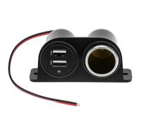 QWORK® Prise Allume-Cigare USB Double Chargeur Voiture 3.1A, Alimentation Adaptateur 12/24V, pour Voiture, Camion, SUV, Moto et Bateau