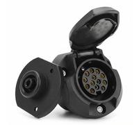 QWORK® Prise Remorque 13 Broches avec Joint Caoutchouc, 12V, Connecteur Femelle Étanche