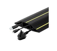 QWORK® Protege Cable Sol, 3 M, Passe Cable, 3 Canaux, Dissimule et Protège Cordons, Fils et Câbles