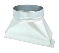 QWORK Raccord de transition en aluminium galvanisé pour conduit CVC, 8,9 x 25,4 x 15,2 cm, conduit rond à rectangulaire, pour systèmes de ventilation