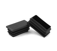 QWORK® Rectangle Bouchon en Plastique Noir Bouchon d'extrémité, Embout à lamelles, pour Tube de Tuyau, Jambe de Chaise, 2.5cm X 5cm, 10 PCS