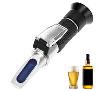 QWORK® Réfractomètre à vin Portable avec ATC, Double échelle Brix 0-40% et Alcool 0-25% pour la Fabrication Artisanale de vin et de bière.