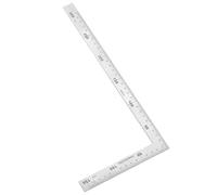 QWORK® Règle carrée en forme de L en acier inoxydable, 150 x 300 mm, règle à angle droit double face pour le bureau, la construction et le travail du bois
