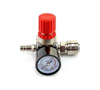 QWORK® Régulateur de pression d'air valve à quatre voie, 1/4" détendeur pneumatique valve de régulation de pression avec 175psi 12bar raccord pour compresseur d'air